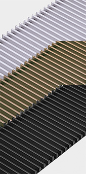 Das Lineargitter und das Rollgitter sind optisch ansprechend gestaltet und leicht zu reinigen. Sie sind in den Farben Aluminium natur, Hellbronze und Schwarz erhältlich.
